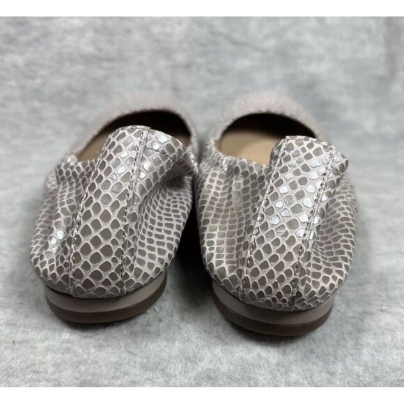 Vionic Ballet Flats 7 Alexa Metallic Lizard Orthotic Shoes Silver Nappa Leather - Picture 6 of 16